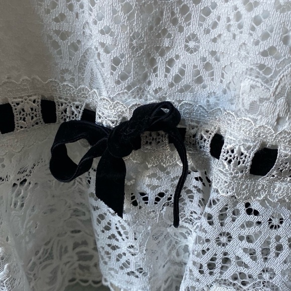 NWT For Love & Lemons Bonita Lace Ruffles & Bows Mini Dress in White - Picture 10 of 14
